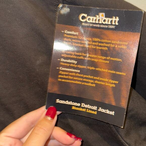Vintage Carhartt-J97 DKB-Sandstone Detroit Blanket Lined-XL Dark Brown NWT-Coat - Picture 7 of 9